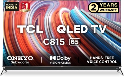 View TCL C815 Series 165 cm (65 inch) QLED Ultra HD (4K) Smart Android TV Integrated 2.1 Onkyo Soundbar(65C815)  Price Online