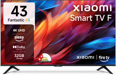 XIAOMI F Series 108 cm (43 inch) Ultra HD (4K) LED Smart Fire TV with Dolby Audio | Box Speakers | Alexa | 32GB Storage | Filmmaker Mode| Mi TV(L43MB-FIN)