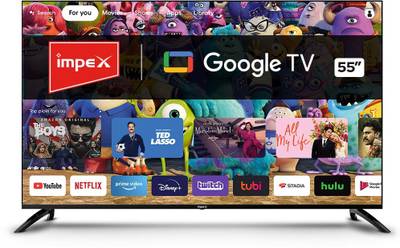 IMPEX 139 cm (55 inch) Ultra HD (4K) LED Smart Google TV with Dolby vision and Dolby Atmos, 2 Years warranty