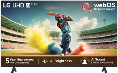 LG UR7500 164 cm (65 inch) Ultra HD (4K) LED Smart WebOS TV with Alpha5 AI Processor 4K Gen6, AI Picture Pro, 4K Upscaling, 60 Hz Refresh Rate, Game Optimizer, Magic Remote Capability, 5-Year Guaranteed with New OS Experience(65UR7500PSC)