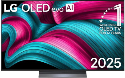 LG LG AI TV OLED evo C5 OLED55C56LA 139 cm (55 inch) OLED Ultra HD (4K) Smart WebOS TV 2025 Edition with Alpha 9 AI Processor 4K Gen8 | AI Picture Pro | Dolby Vision |All-encompassing surround sound with virtual 11.1.2 channels | Dolby Atmos(OLED55C56LA)