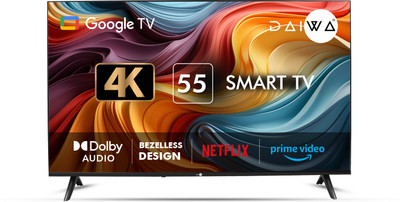Daiwa 140 cm (55 inch) Ultra HD (4K) LED Smart Google TV with Chromecast, Dolby Audio,Kids and Family feature(55G1U)
