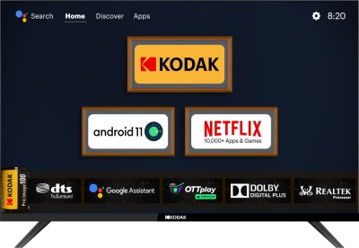 KODAK 80 cm (32 inch) HD Ready LED Smart Android TV with Android 11 and Dolby Digital Plus(329X5051)