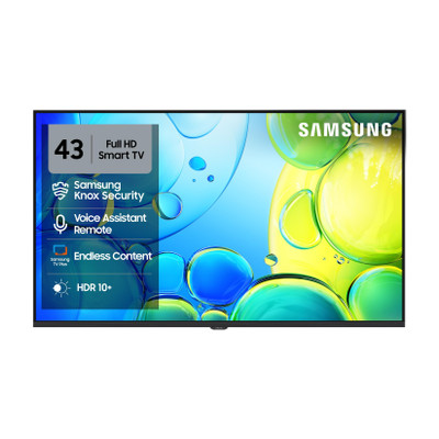 Samsung 108 cm (43 inch) Full HD LED Smart Tizen TV with Voice Assistance Remote Control 150+ Free Channels HDR 10+ Support PurColor Contrast Enhancer Knox Security Object Tracking Sound Lite Adaptive Sound Q-Symphony(UA43F5650FUXXL)