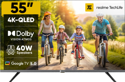 realme TechLife 139 cm (55 inch) QLED Ultra HD (4K) Smart Google TV(55UHDGQRDDVQ)
