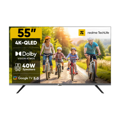 realme TechLife 139 cm (55 inch) QLED Ultra HD (4K) Smart Google TV(55UHDGQRDDVQ)