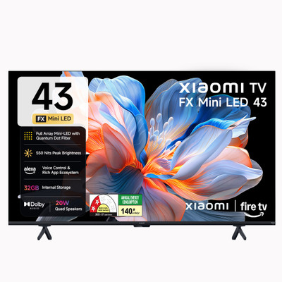 XIAOMI FX Series 108 cm (43 inch) Ultra HD (4K) Mini LED Smart Fire TV 2026 Edition with QLED TECHNOLOGY, Alexa built-in , Quantum Dot Filter , HDR 10+ , 32 GB Storage ,Dolby Audio, Premium Metallic Finish Design , Film-maker Mode , Mi TV(L43MC-FSMIN)