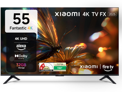 XIAOMI by Mi FX Series 138.68 cm (55 inch) Ultra HD (4K) LED Smart Fire TV 2025 Edition with Alexa built-in | HDR 10 | 32 GB Storage | 30W Dolby Audio | Premium Metal Bezel-less Design | Film-maker Mode | 120 Hz Game Booster(L55MB-FIN)