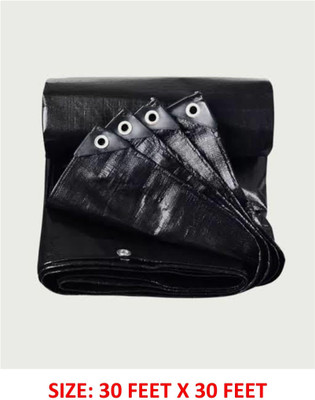 GreenLife TARPAULINE SHEET WATERPROOF COVER Tent - For PROTECT FROM UV RESISTANT,RAIN,30 FEET X 30 FEET BLACK(Black)