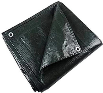 Bharatdecors tarpauline Tarpatri tadpatri 12 X 15 FEET 300 GSM BLACK Tent - For UV RESISTANT PROTECT FROM WIND RAIN , SUNLIGHT(Black)