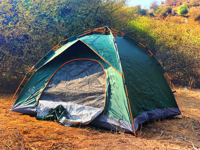 house of common Automatic Camping tent 3-4 Person | Fully Waterproof Best Quality Tent - For Camp, Hiking, Picnic, Trekking, Adventure, Dome Tent(Green)