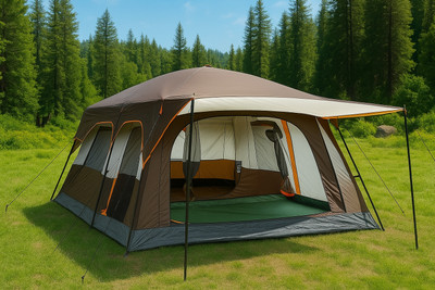 KriShyam ® 5-12 Person Camping Tent for Adults Waterproof Largest Camping Family Tent - For Travelling, Trekking, Picnic, Camping & Hiking(Beige)