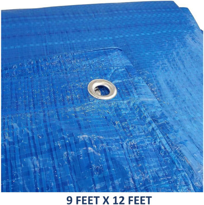 GreenLife TARPAULINE 9 FEETX 12 FEET (BLUE) Tent - For Plastic Cover for truck ,roof, Rain, Outdoor or Sun, Poly Tarp, water resistant(Blue)