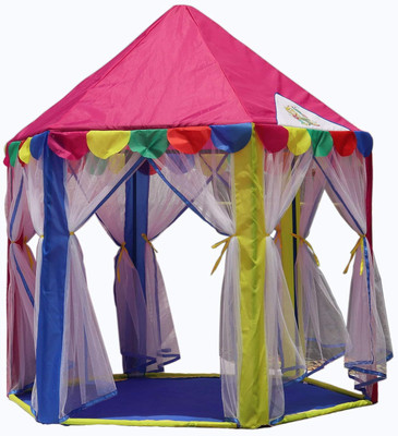 Healthysleeping Hexagonal Hut Type Play Tent House Six Door Pink Tent - For Kids(Pink)