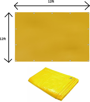 Greenery TARPAULINE 12 X 12 FEET 160GSM Tent - For waterproof, uv resistant, shade, aluminum eyelet, Premium quality TARPAULINE(Yellow)