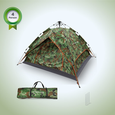 Strauss 4 Person Automatic Waterproof Camping Tent with Rainfly |Ideal for Picnic,Hiking Tent - For All Age Group(Green)