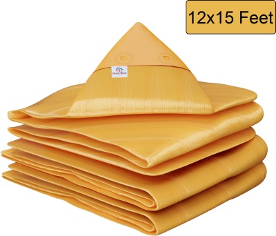 Heart Home 12x15 Feet Waterproof 120 GSM Premium Tarpaulin Tent Tirpal | Yellow Tent - For this versatile tarpaulin offers reliable defence against rain,snow and UV rays.(Yellow)