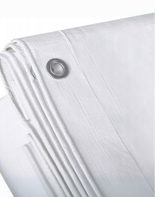 PREMSONS Poly Tarp Cover Thick Waterproof, Rip and Tear Proof Tarpaulin Tent - For Truck body, Car, Bike, Grain Covers, Pond Liners -21 x 12 Feet(White)