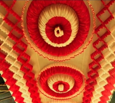 BMLP Tent Decoration Ceiling 20 * 20 Tent - For Marriage function, Anniversary, Birthday parties(Red, Yellow)