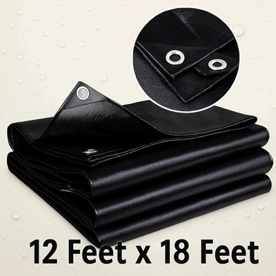 tirpalhouse TARPAULINE SHEET WATERPROOF COVER 250 GSM Tent - For TARPAULINE SHEET 12 X 18 FEET(Black)