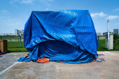 VG TARP 100 Waterproof Tarpaulin Pure Verjin 200 GSM Size 12FT X 18FT 3 X 5 50 MTR Tent - For 12 Blue Silver 