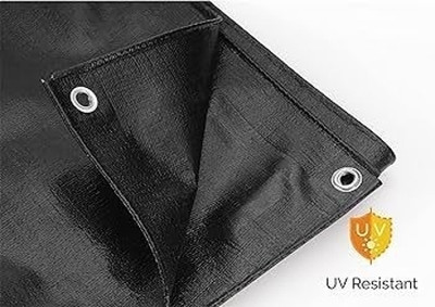 IRONCORE TARPULINE 18X24 FEET BLACK 200 GSM Tent - For protection sheet for tent,roof, cars or motor vehicles waterproofing(Black)