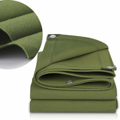 house of common Heavy Duty Canvas Tarp Tent - For 500 GSM Tarpaulin UV R(Green)