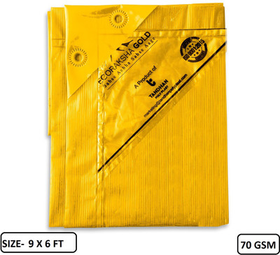 Tandhan Ecoraksha Gold Premium Multilayer Eco-friendly 9 x 6 Ft tarpaulin Sheet Tent - For Multipurpose 70 Gsm Plastic Cover Tharpai(Yellow)