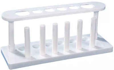 Apex Labs White Test Tube Stand With Drying Pins Plastic Test Tube Rack(12 White)