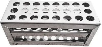 LISAMED Test Tube Stand 13mm x 24 Holes Stainless Steel Test Tube Rack(24 Tubes Silver)