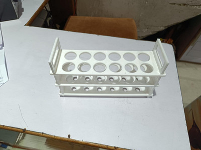 NAUDH NS-TTS-25X12 Polypropylene Test Tube Rack(12 HOLES OF 25 MM White)