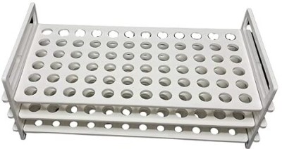 GALAXY SALES 3 Tier Test Tube Stand 13mm x 72 Holes - Premium Lab Equipment (Pack of 1) Polypropylene Test Tube Rack(72 TUBES White)