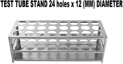 Rawal Test Tube Stand (Stainless Steel) Aluminum Test Tube Rack(24 test tubes Steel)
