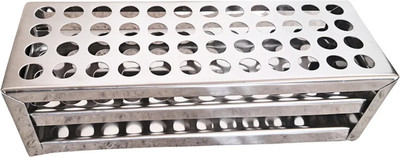 LISAMED Test Tube Stand 13mm x 48 Holes Stainless Steel Test Tube Rack(48 Tubes Silver)
