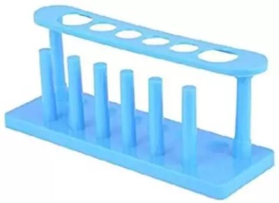 LabHouse Small Test tube(6 pcs), Plastic Test Tube Stand, Test Tube Holder combo 8 pcs Plastic Test Tube Rack(8 Blue)