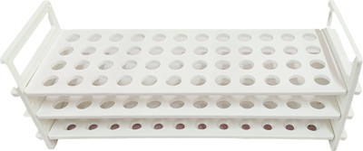 LISAMED Test Tube Stand (3 Tier) 13mm x 48 Holes Plastic Test Tube Rack(48 Tubes White)