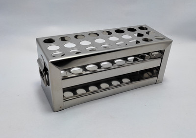 moolenterprises Test Tube Stand Steel 24 holes 13MM Stainless Steel Test Tube Rack(1 Silver)