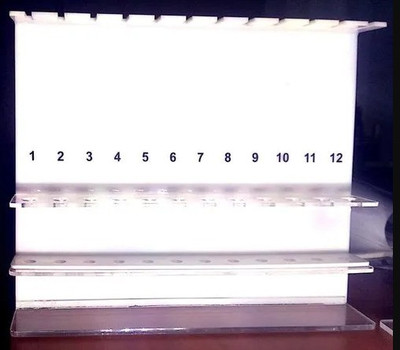 Thyrocare ESR Pipette Stand for Disposable ESR Pipette with 12 Whole, For Laboratory Plastic Test Tube Rack(12 tubes White)