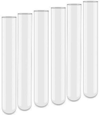 SBT 100 ml Plain Borosilicate Glass Test Tube(8 cm 200 K Pack of 6)