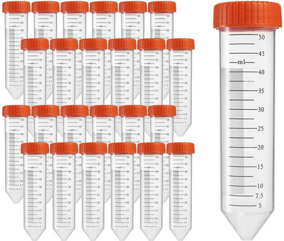Salco 50 ml Plain Plastic Test Tube(11.8 cm 550 K Pack of 25)