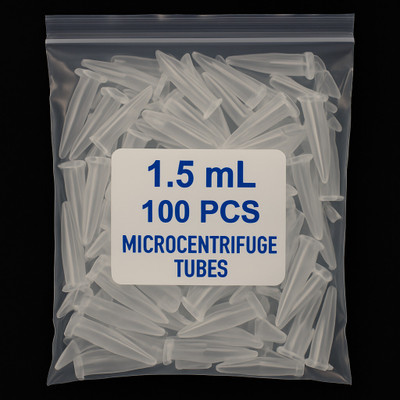 Apex Labs 1.5 ml Rimmed Plastic Test Tube(4 cm 80 K Pack of 100)