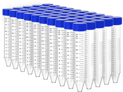 Apex Labs 15 ml Rimmed Polypropylene Test Tube(8 cm 80 K Pack of 50)
