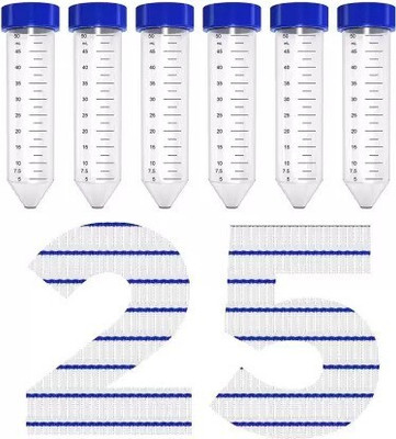 Apex Labs 50 ml Plain Polypropylene Test Tube(11.5 cm 40 K Pack of 25)