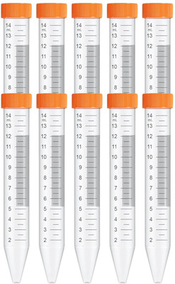 Medono india 15 ml Rimmed Plastic Test Tube(12.24 cm 80 K Pack of 10)