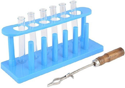 NITYAY 15 ml Rimmed Borosilicate Glass, Nickel, Plastic Test Tube(15 cm 329 K Pack of 8)