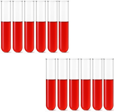LABXPORT 12 ml Rimmed Borosilicate Glass Test Tube(1.5 cm 490 K Pack of 12)