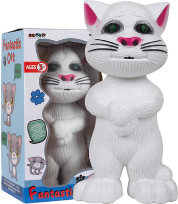 KC COLLECTION Voice Repeat Talking Toy | Cute Cat Design | Child Friendly(White)