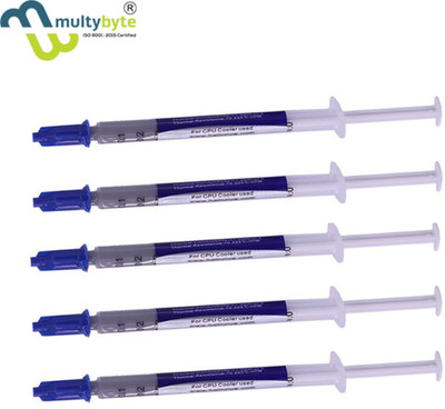 Multybyte (Pack of 5) Thermal Grease Paste - Low Thermal Resistance Carbon Based Thermal Paste(0.3 ml 1.93 W/mK)