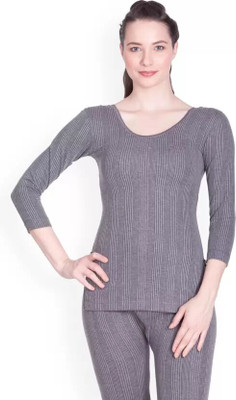 HighSeas Women Thermal Full Sleeve Top for Winter Grey Size 2XL Women Top Thermal