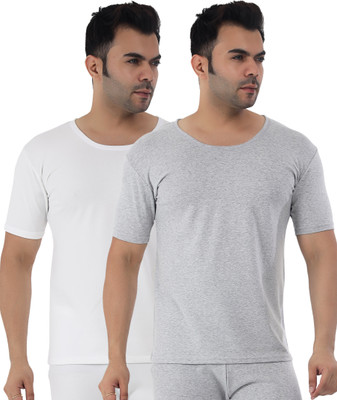 Selfcare Selfcare Men Polycotton Lycra Solid Thermal Half Sleeve Round Neck Top|SW1106 Men Top Thermal